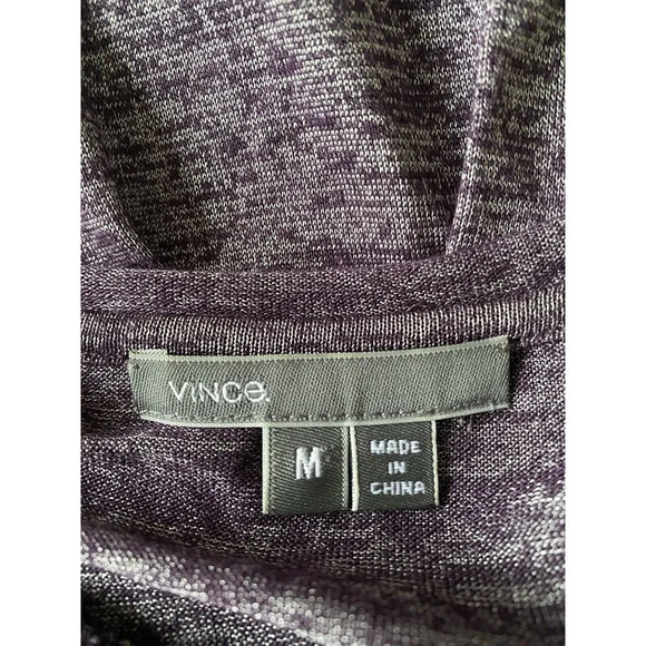 Vince Purple Metallic Heathered Long Sleeve Crew Neck Top Womens M - Picture 4 of 4
